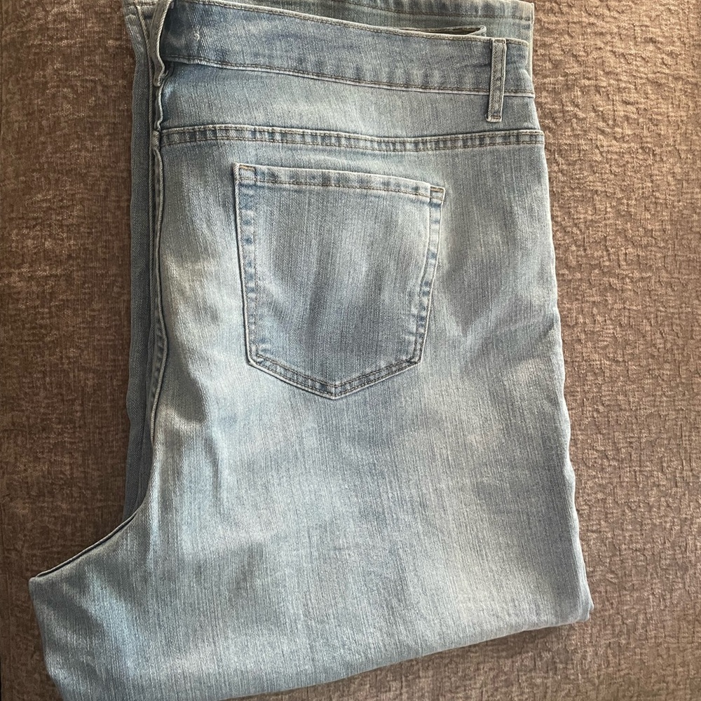 NWOT LOGO Classic Wide Leg Crop Light Blue Women's Jeans - Picture 3 of 4